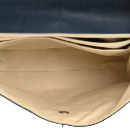 Chanel Calfskin Quilted In The Business Flap Dark Navy Blue 5 of 11