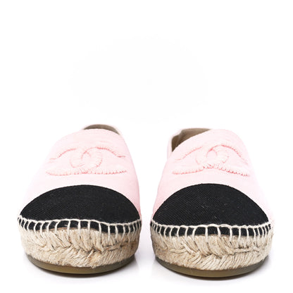 Chanel Denim Toile CC Espadrilles 39 Pink Black 2 of 11