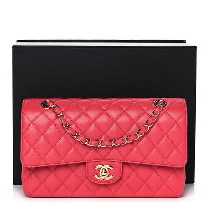 Chanel Metallic Caviar Quilted Medium Double Flap Dark Pink 12 of 12