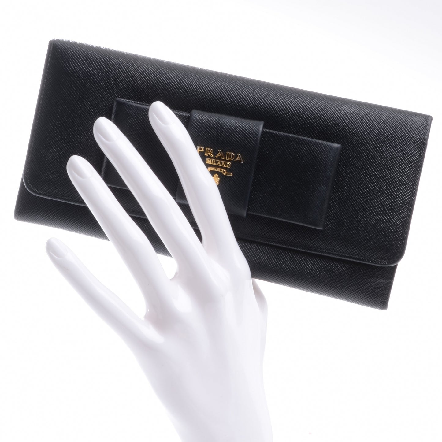 Saffiano Bow Wallet Nero Black