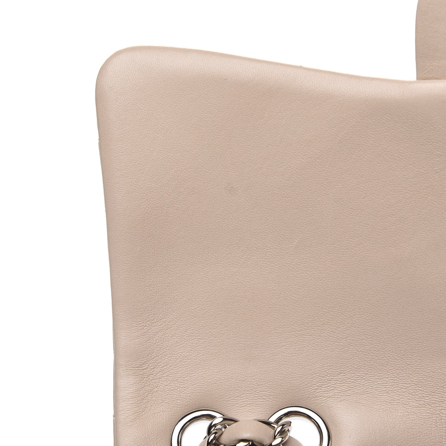 Calfskin Quilted Tender Touch Flap Bag Beige