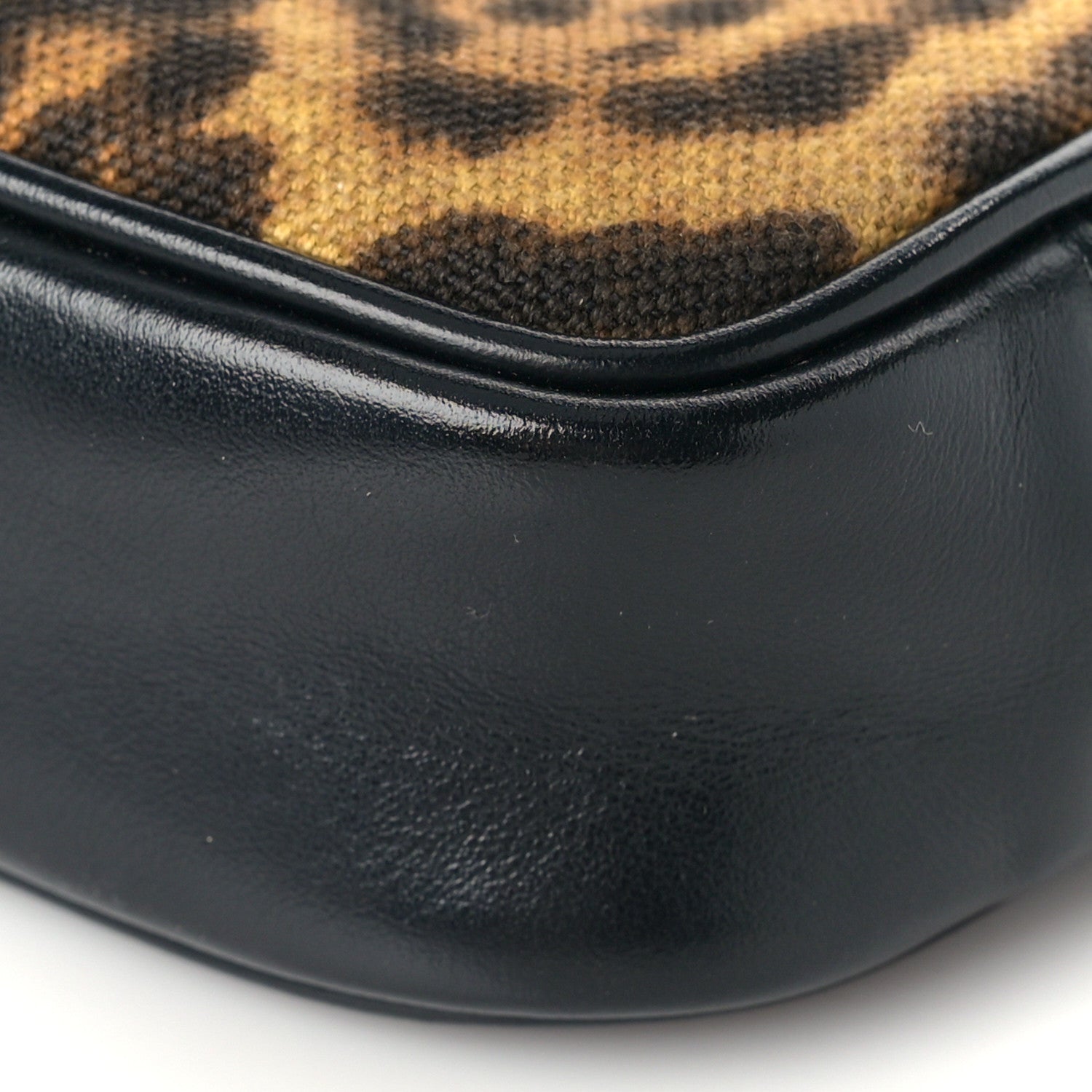 Saint Laurent Canvas Calfskin Leopard Print Monogram Mini Lou Camera Bag Brown 9 of 9