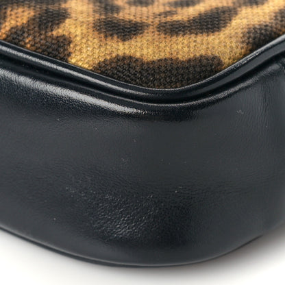 Saint Laurent Canvas Calfskin Leopard Print Monogram Mini Lou Camera Bag Brown 9 of 9