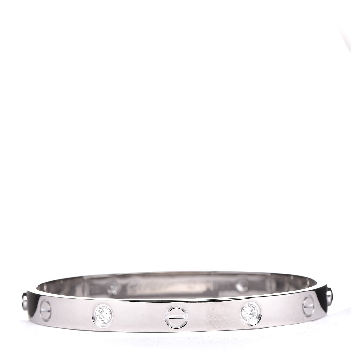 18K White Gold 4 Diamond LOVE Bracelet 17