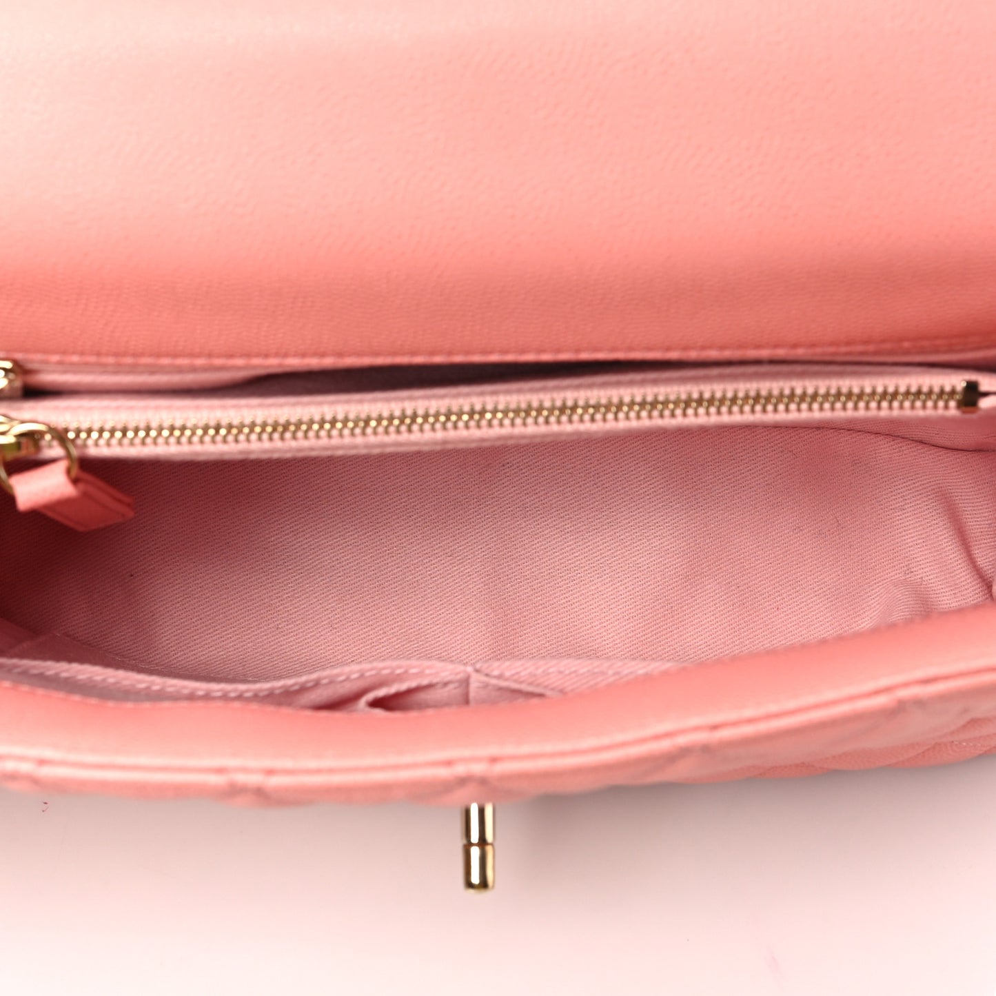 Caviar Quilted Small Coco Handle Flap Rose Clair