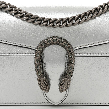 Gucci Metallic Textured Calfskin Crystal Small Dionysus Shoulder Bag Silver 8 of 11