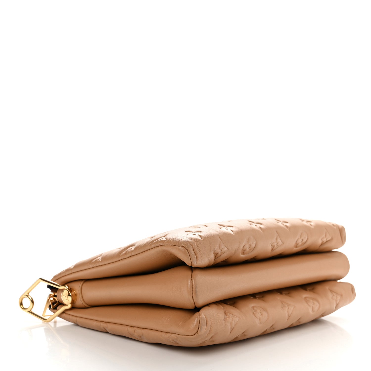 Louis Vuitton Lambskin Embossed Monogram Coussin PM Camel 4 of 9