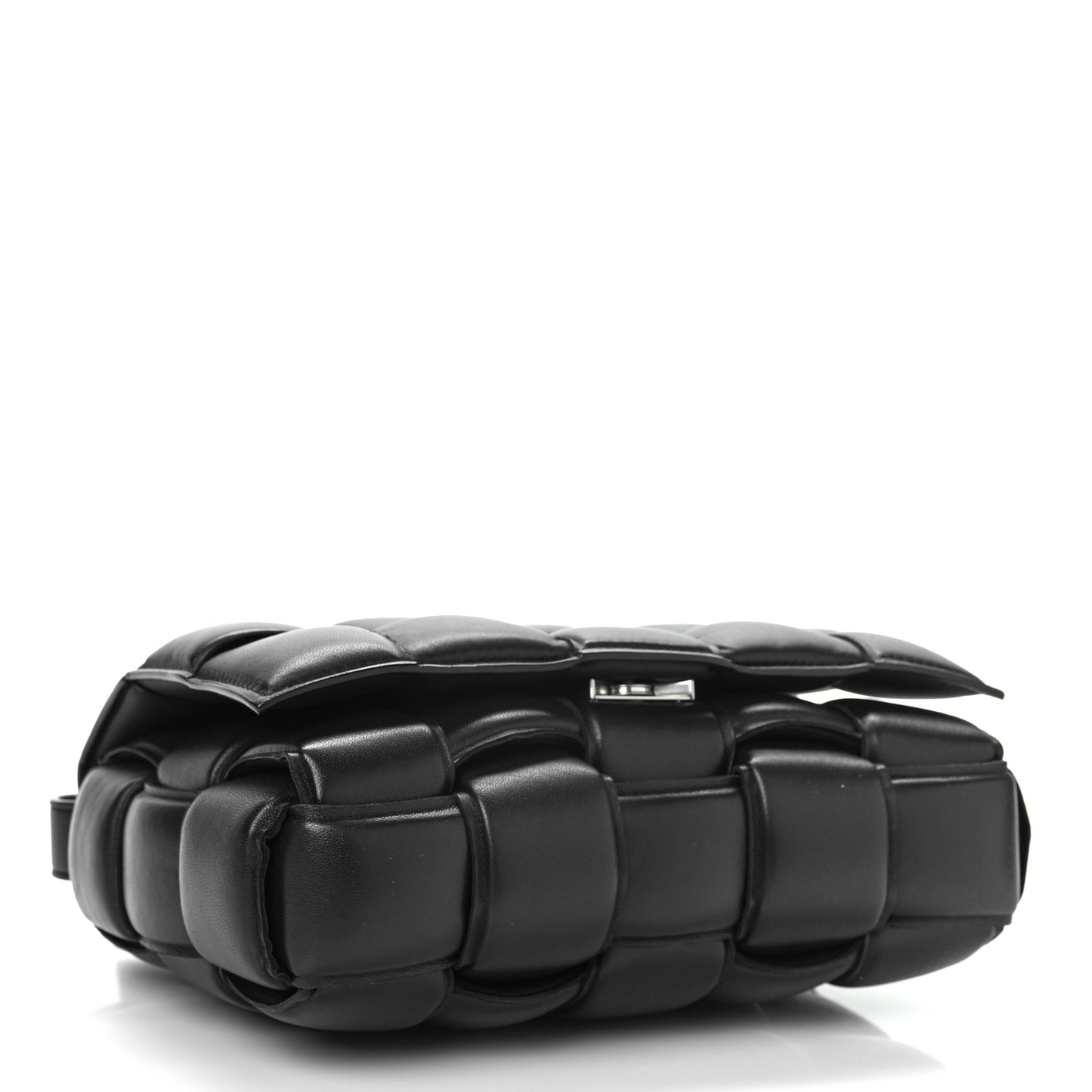 Nappa Maxi Intreccio Padded Cassette Crossbody Bag Black