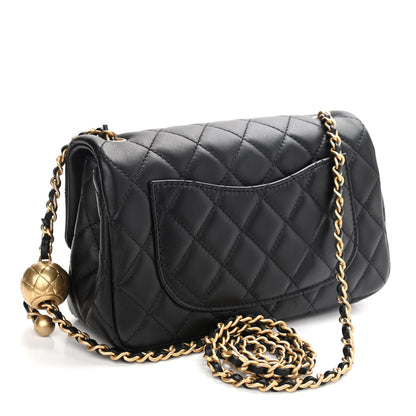 Chanel Lambskin Quilted Mini Rectangular Pearl Crush Flap Black 3 of 9
