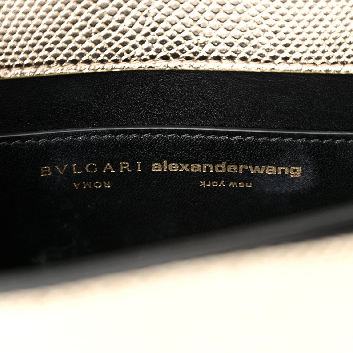 Bulgari x ALEXANDER WANG Metallic Karung Serpenti Top Handle Belt Bag Light Gold 6 of 12