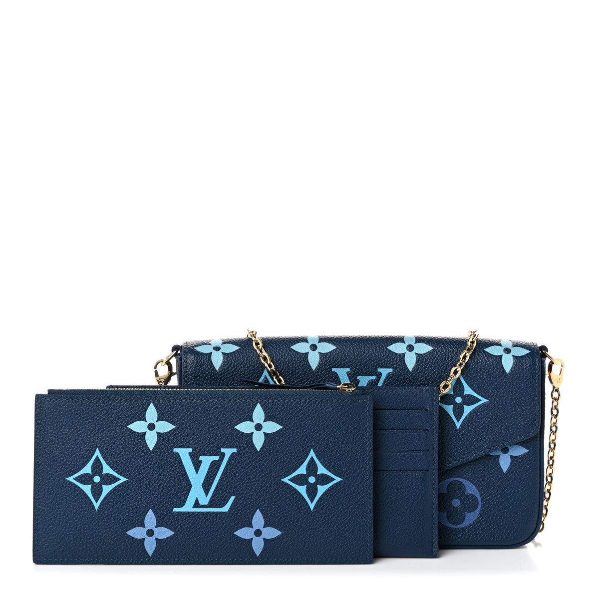 Empreinte Monogram Giant Felicie Pochette Chain Wallet Gradient Blue