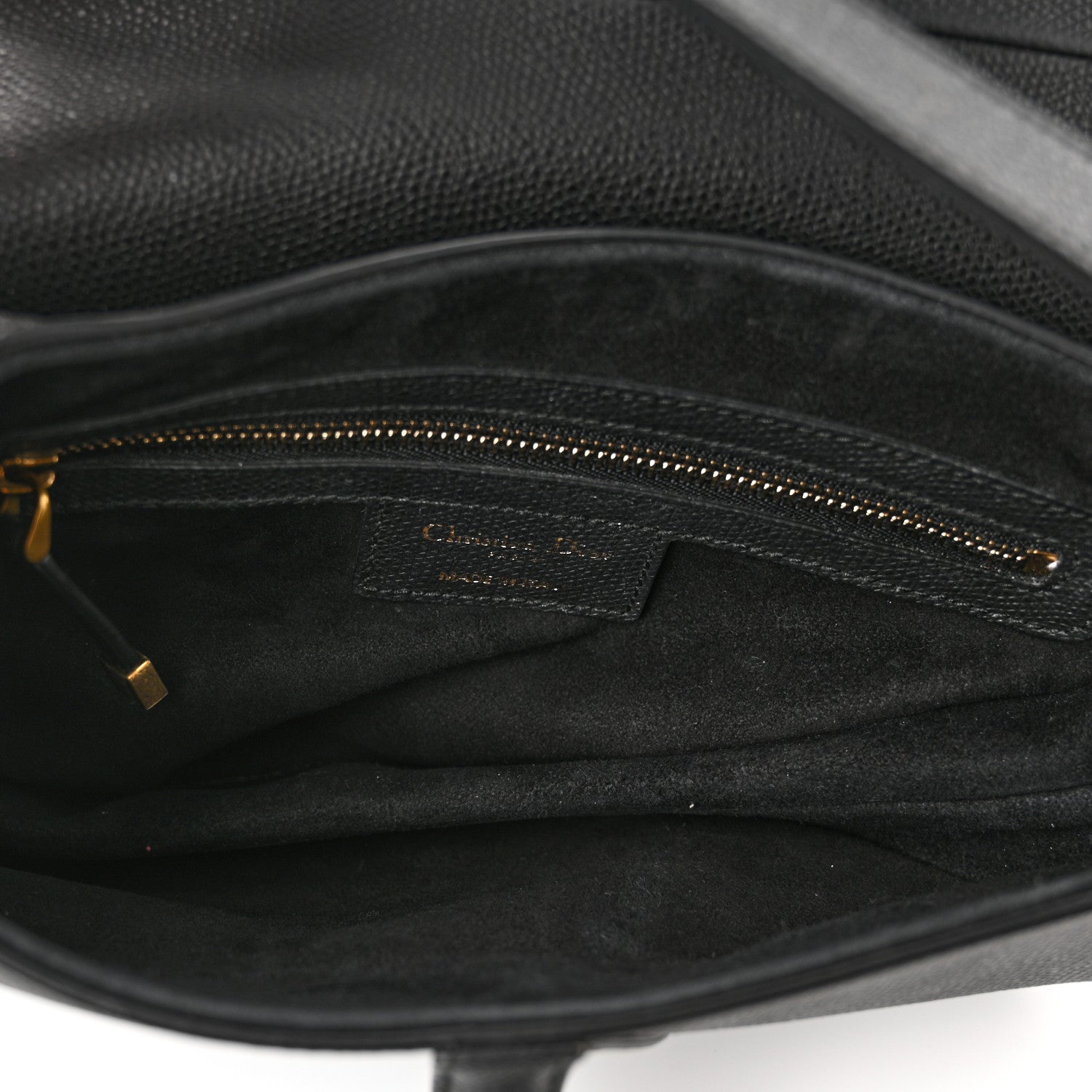 Christian Dior Grained Calfskin Saddle Bag Black 5 of 10