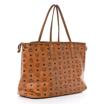 MCM Visetos Large Liz Reversible Shopper Tote Cognac 3 of 26