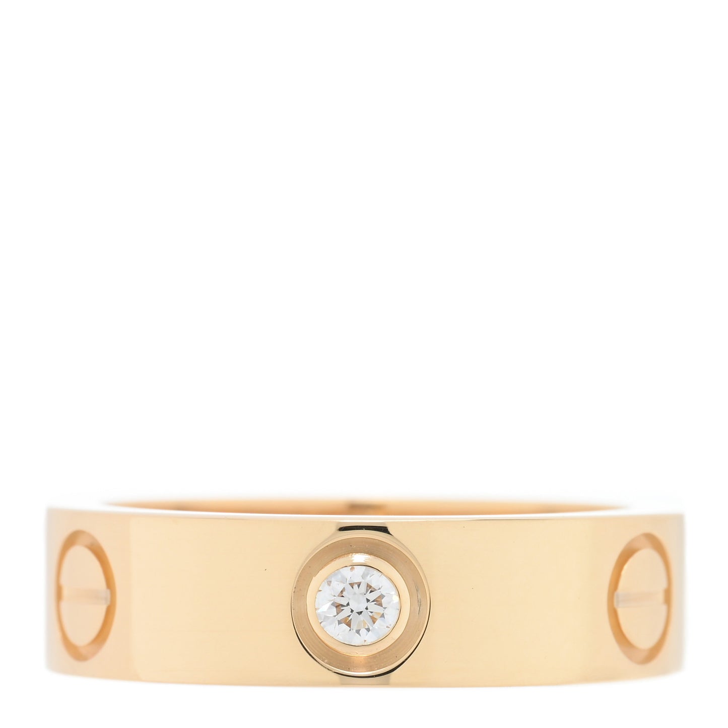 18K Yellow Gold 3 Diamond 5.5mm LOVE Ring 53 6.5