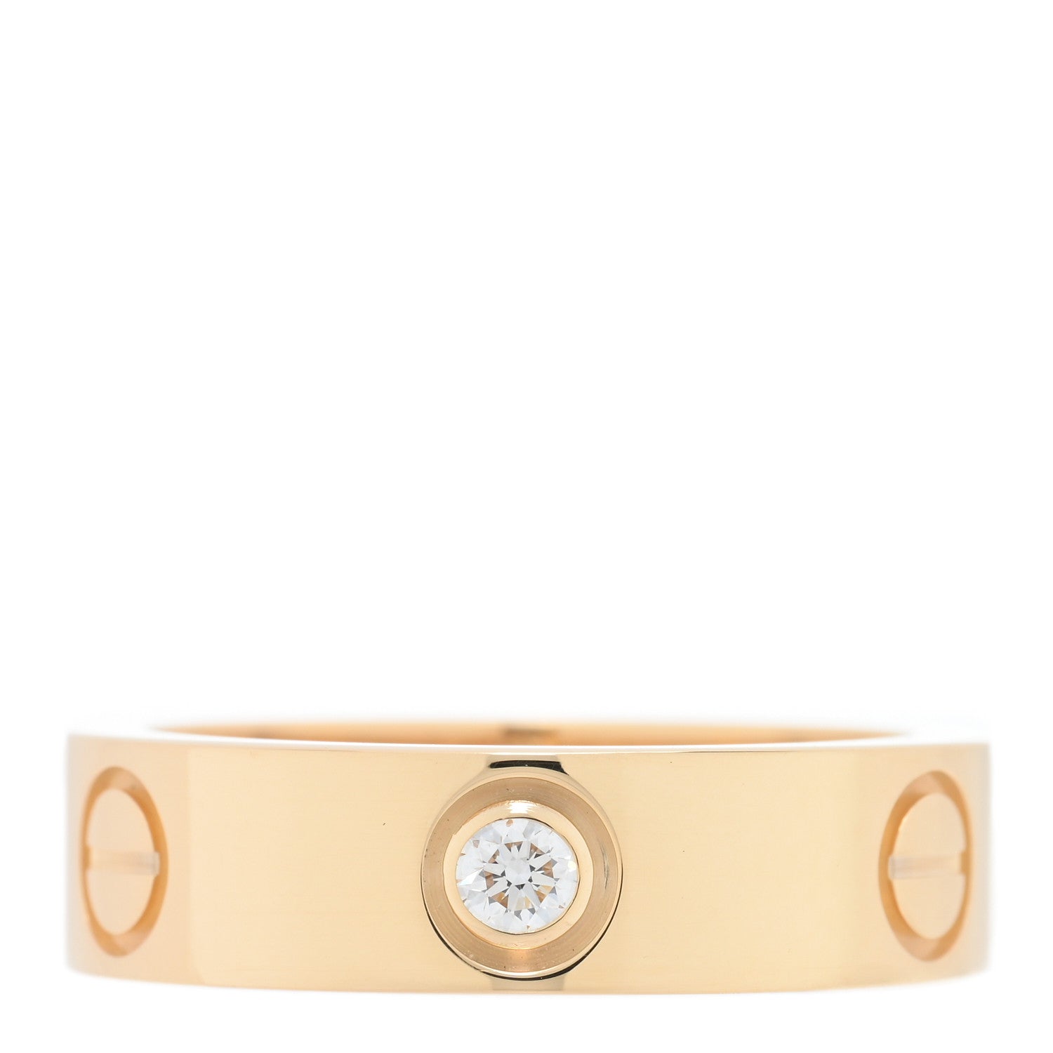 Cartier 18K Yellow Gold 3 Diamond 5.5mm LOVE Ring 53 6.5 1 of 5