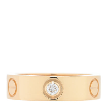 Cartier 18K Yellow Gold 3 Diamond 5.5mm LOVE Ring 53 6.5 1 of 5