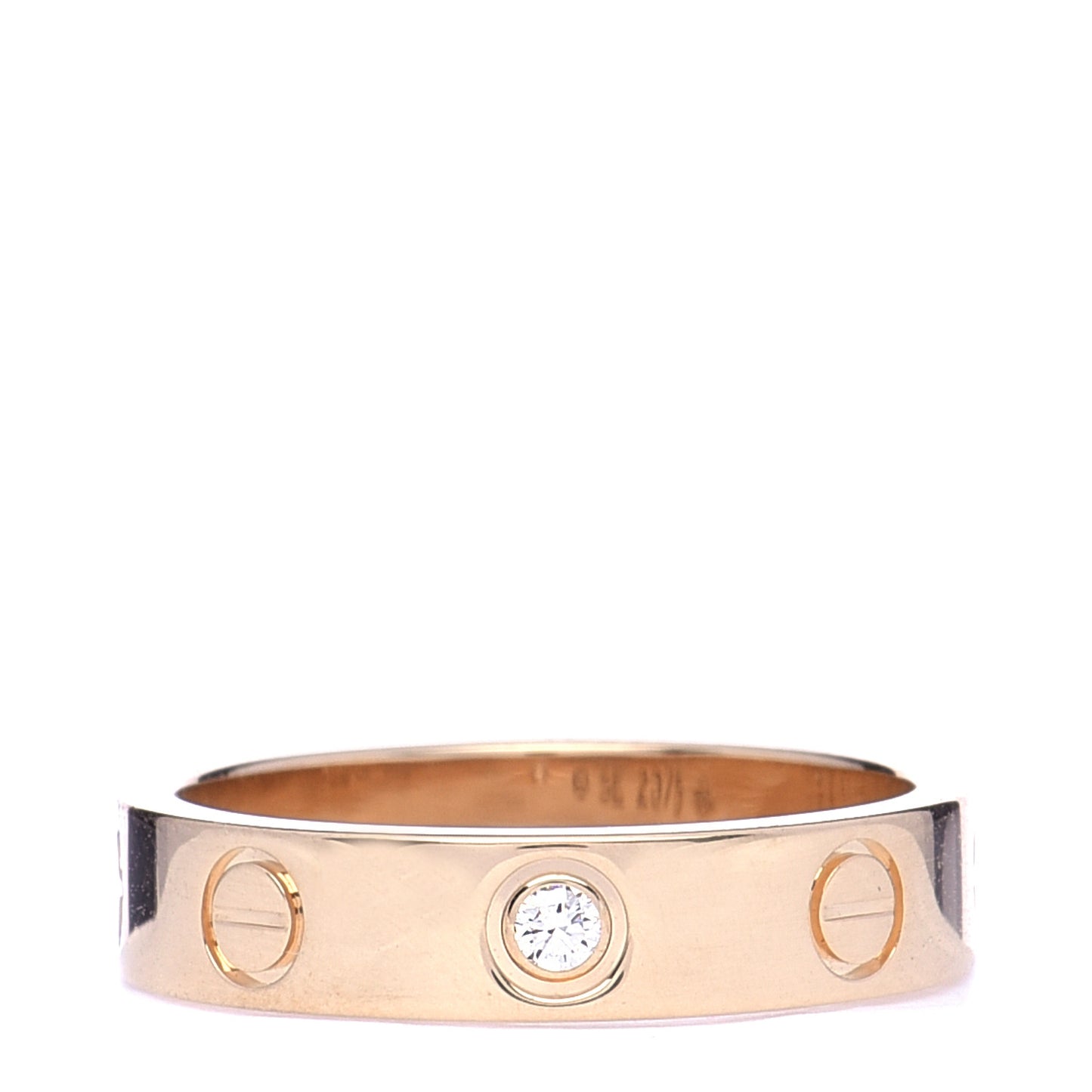 18K Yellow Gold Diamond 4mm LOVE Wedding Band Ring 48 4.5