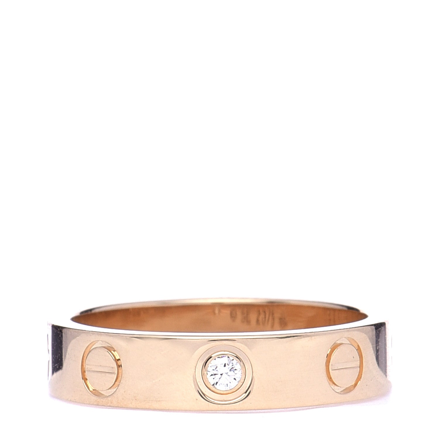 Cartier 18K Yellow Gold Diamond 4mm LOVE Wedding Band Ring 48 4.5 1 of 5