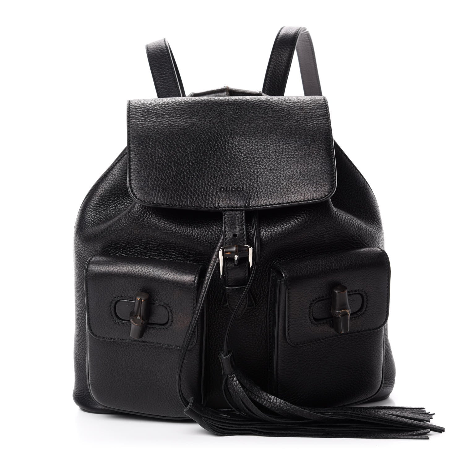 Gucci Cellarius Calfskin Medium Bamboo Backpack Black 1 of 14