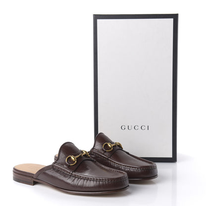 Gucci Goatskin Mens Horsebit Slippers 9 Light Brown 9 of 9