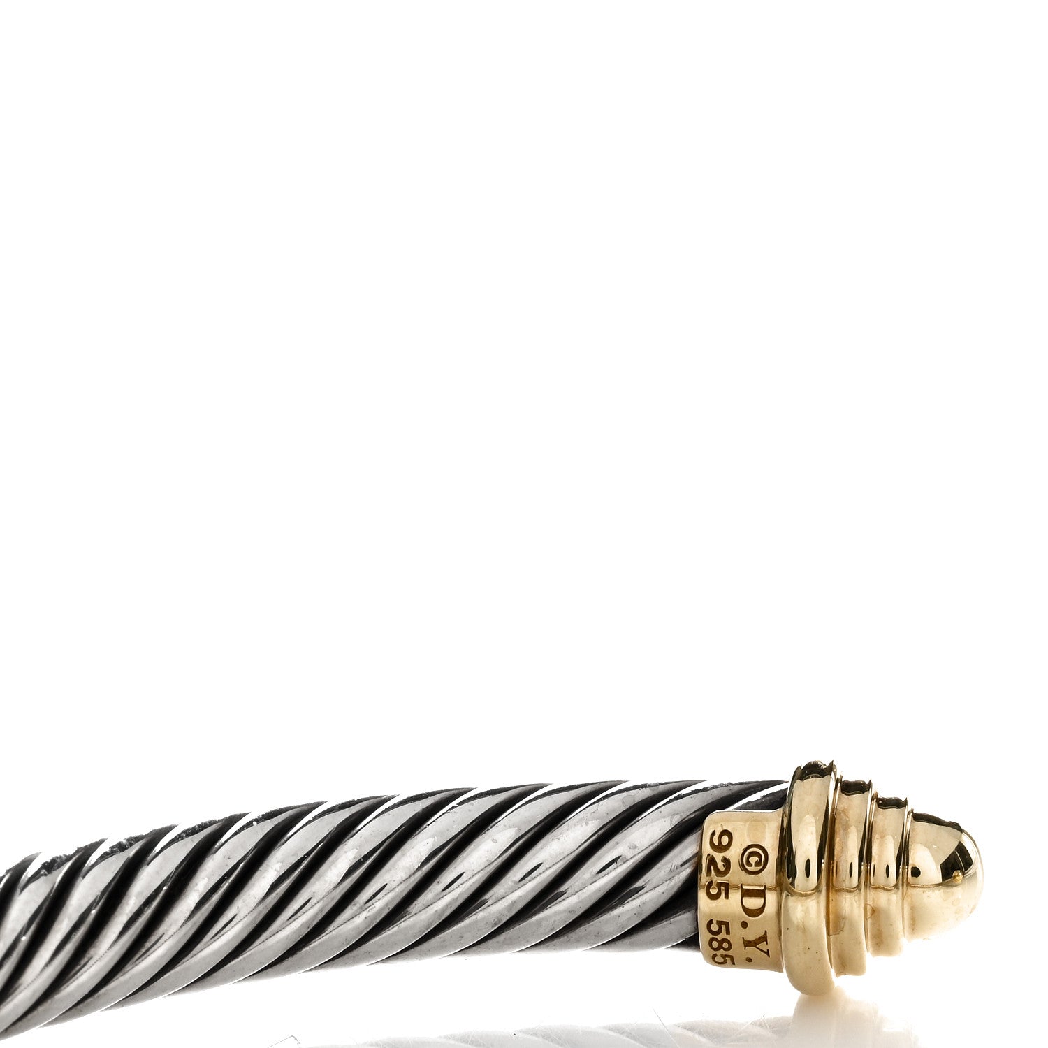 David Yurman Sterling Silver 14K Yellow Gold 5mm Cable Classics Bracelet 3 of 3