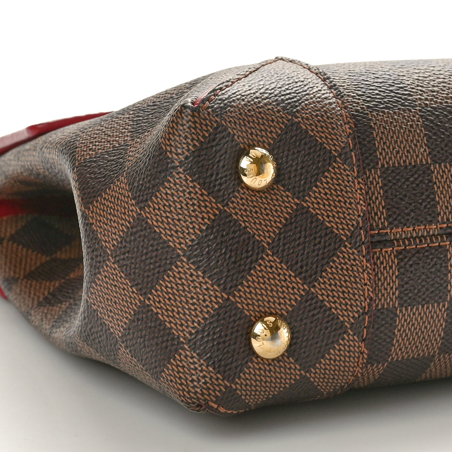 Damier Ebene Caissa Clutch Cherry
