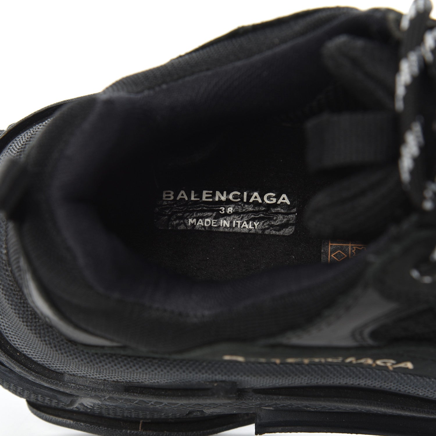 Balenciaga Fabric Mesh Womens Triple S Sneakers 38 Black 6 of 19