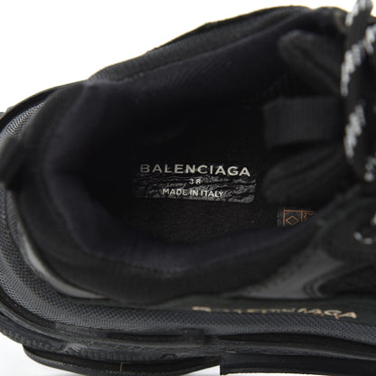 Balenciaga Fabric Mesh Womens Triple S Sneakers 38 Black 6 of 19