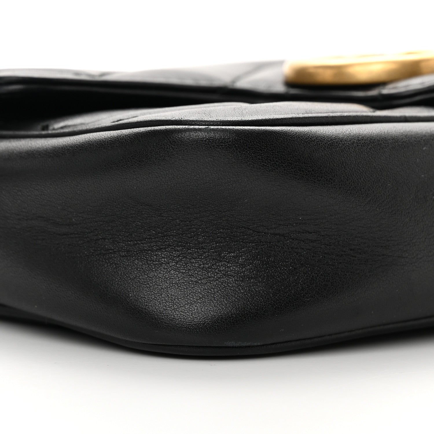 Gucci Calfskin Matelasse Super Mini GG Marmont Shoulder Bag Black 9 of 16
