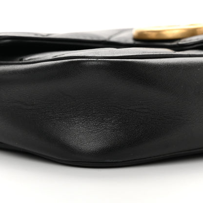 Gucci Calfskin Matelasse Super Mini GG Marmont Shoulder Bag Black 9 of 16