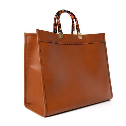 Fendi Vitello King Plexiglass Large Fendi Sunshine Shopper Tote Cuoio 3 of 9
