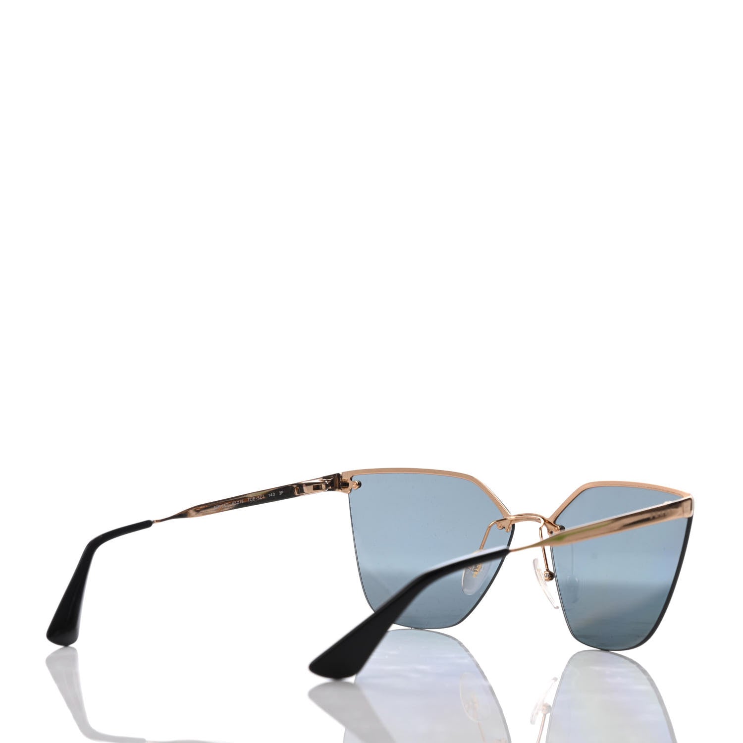 Prada Polarized Cat Eye Sunglasses SPR 68T Black 4 of 8
