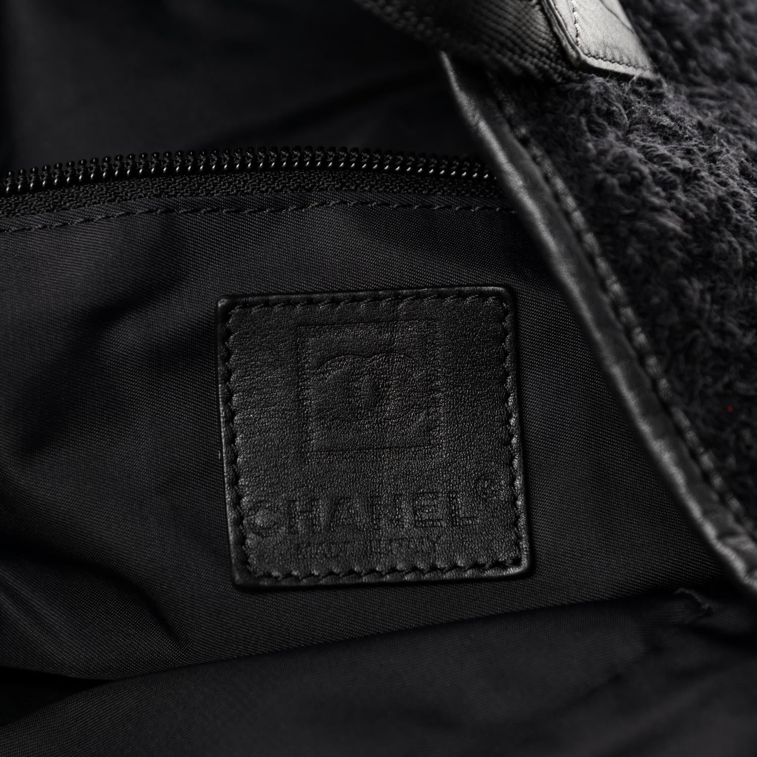 Chanel Terry Quilted CC Tote Black 6 of 10