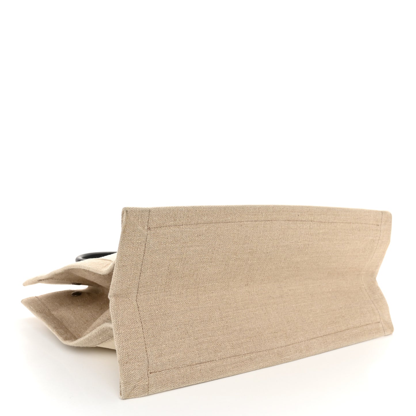 Linen Calfskin Small Rive Gauche Tote Greggio Natural