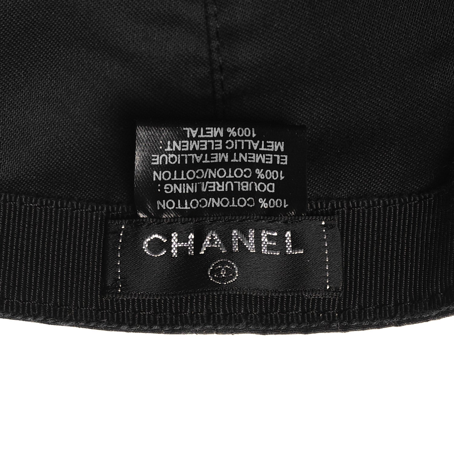 Chanel Cotton CC Cap Hat Black White 8 of 9