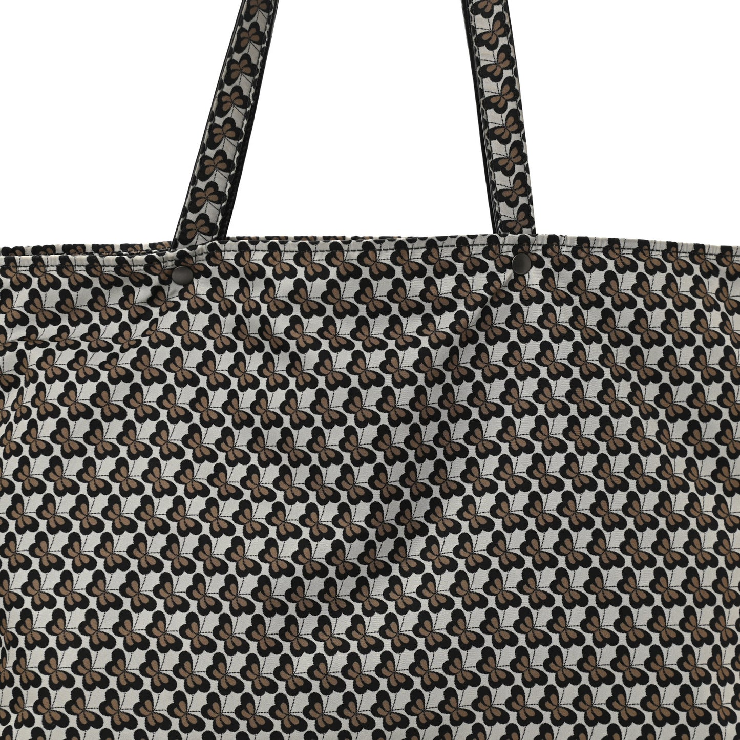 Nappa Nylon Medium Reversible Butterfly Shoulder Bag Black Cement