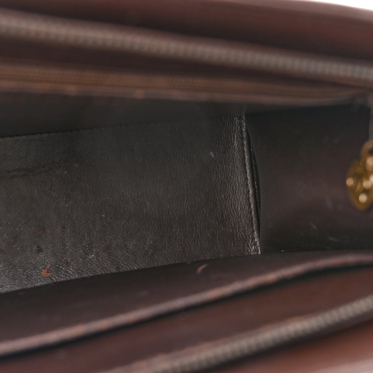 Lambskin CC Top Handle Bag Dark Brown