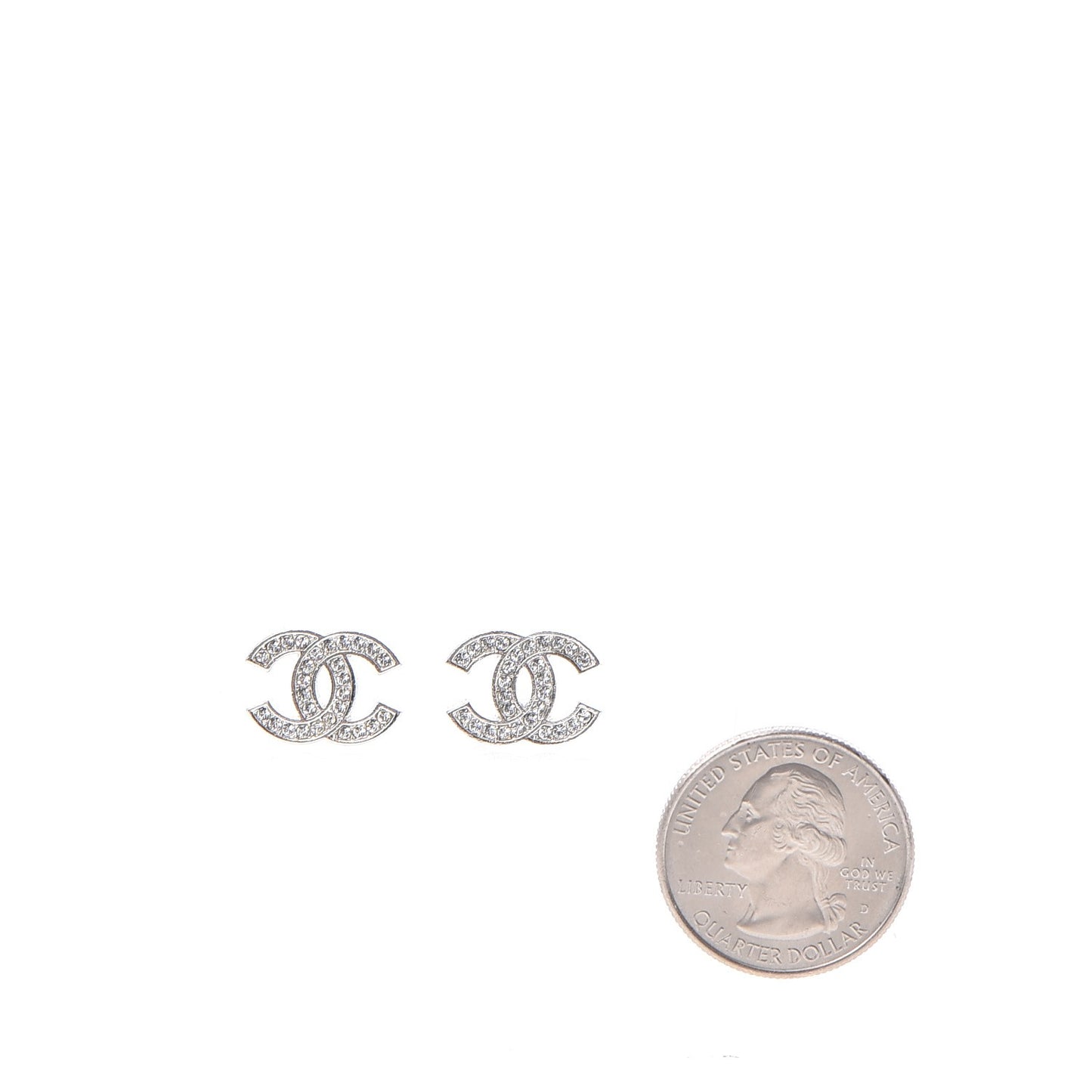 Crystal CC Earrings Silver