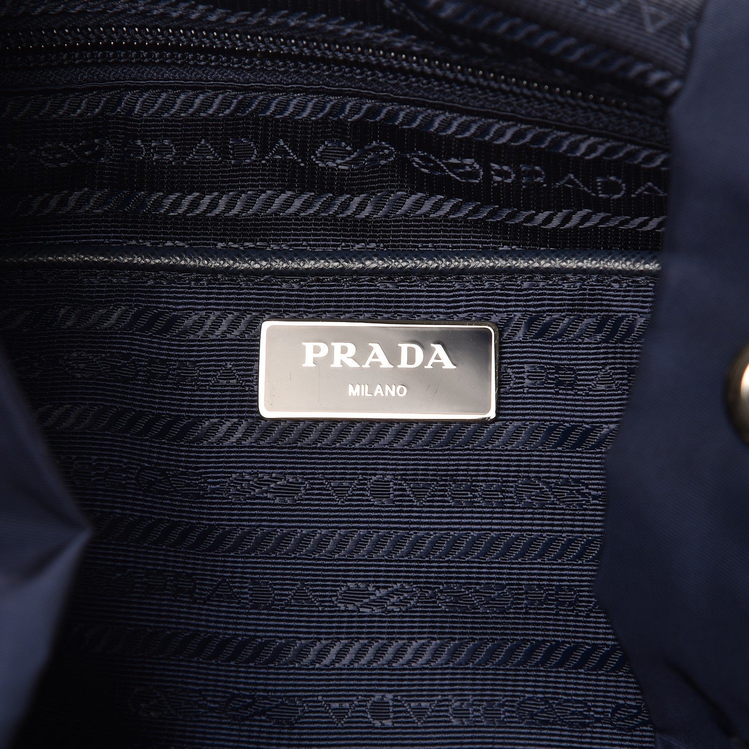 Prada Nylon Vela Saffiano Medium Cinch Backpack Baltico 7 of 7
