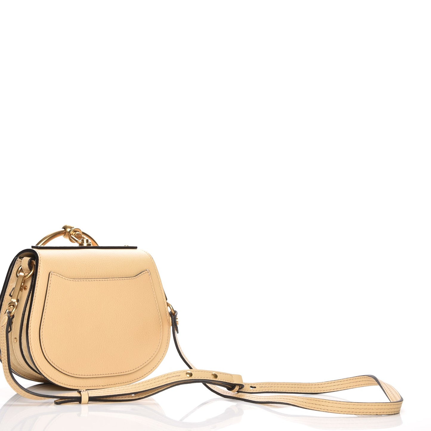 Calfskin Suede Small Nile Bracelet Bag Subtle Yellow