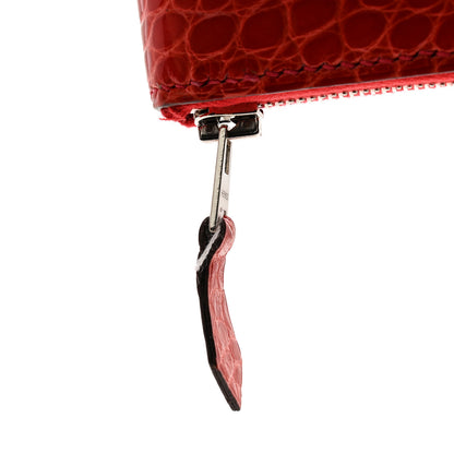 Hermes Shiny Alligator Azap Wallet Geranium 13 of 15