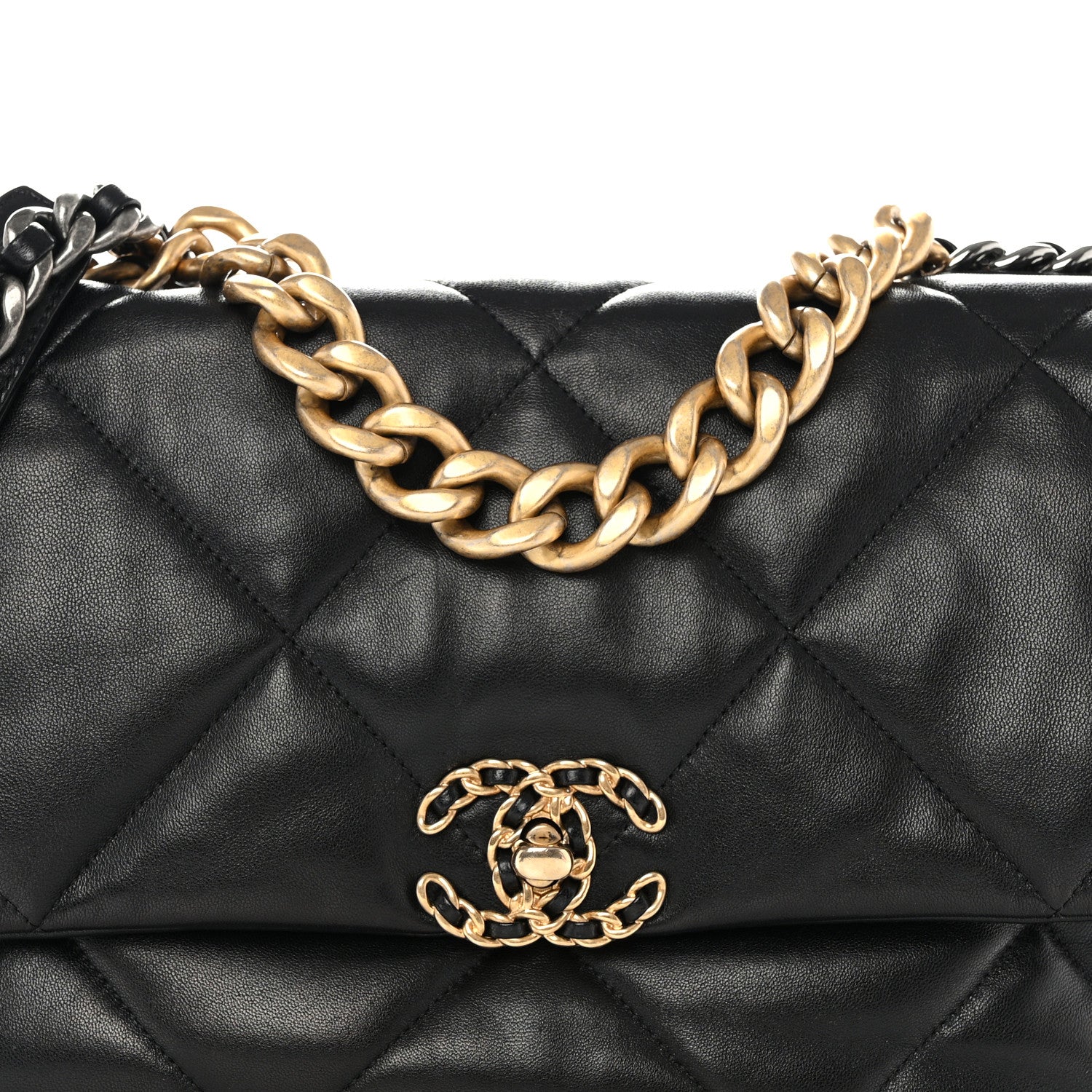 Chanel Lambskin Quilted Large Chanel 19 Flap Black 8 of 10