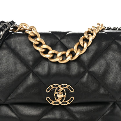 Chanel Lambskin Quilted Large Chanel 19 Flap Black 8 of 10