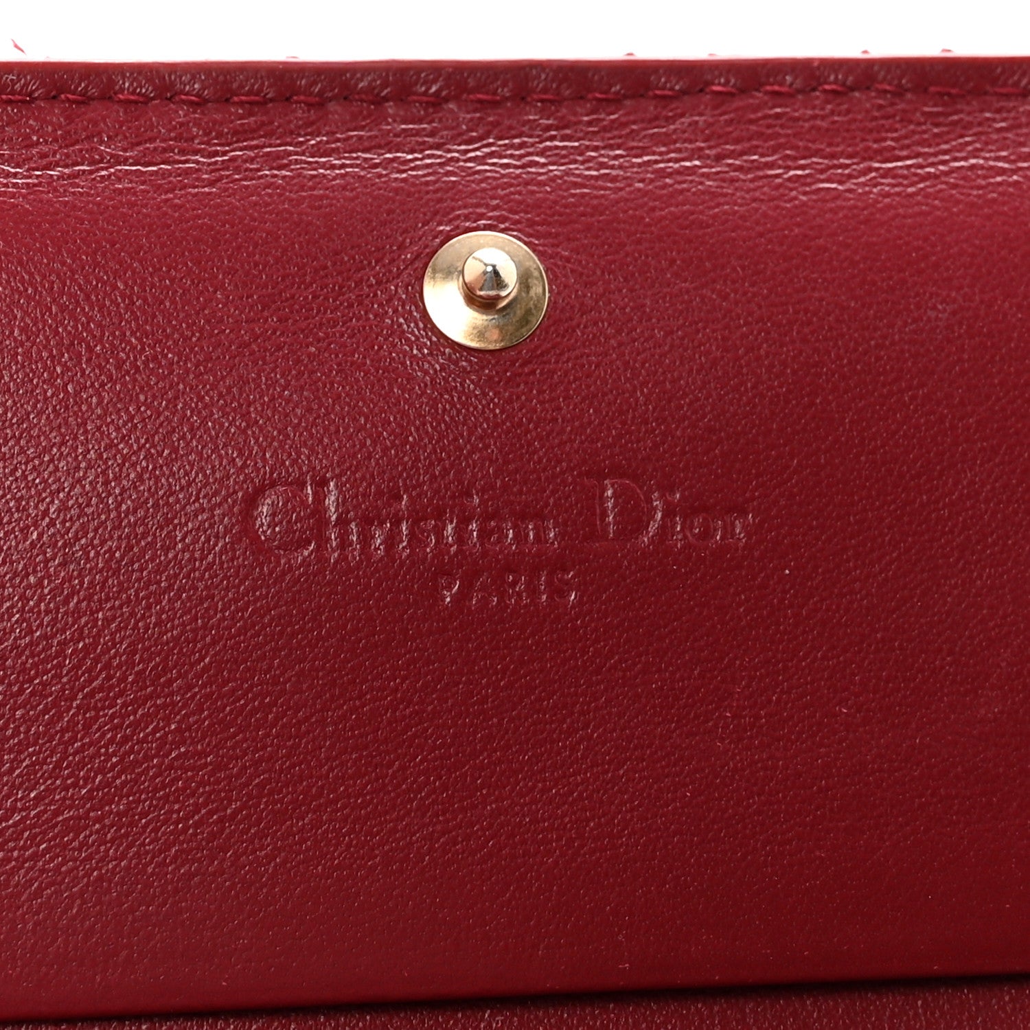 Christian Dior Patent Cannage Mini Lady Dior Wallet Cherry Red 6 of 7