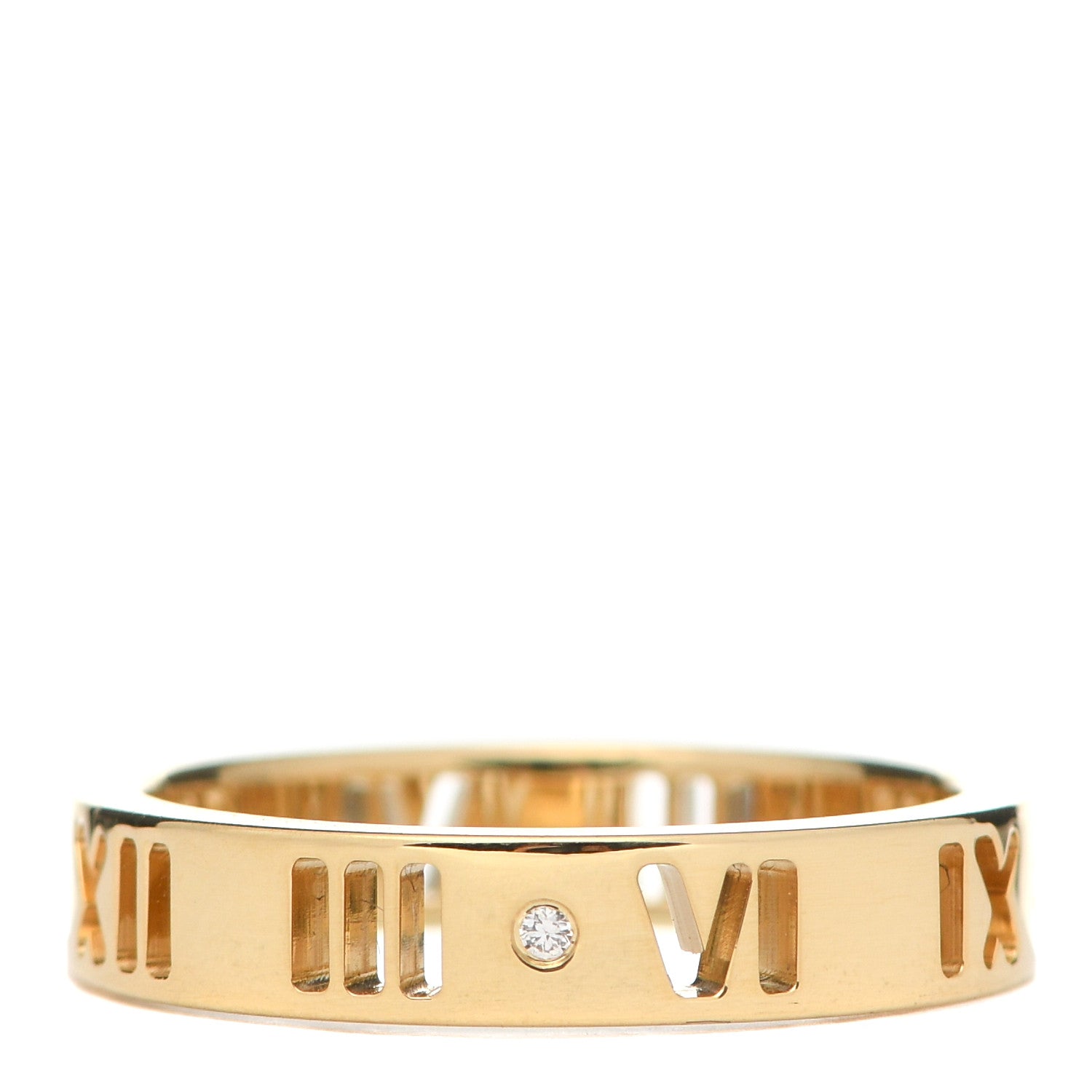 Tiffany 18K Yellow Gold Diamond Atlas Pierced Ring 49 4.75 3 of 5