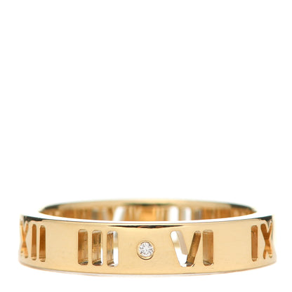 Tiffany 18K Yellow Gold Diamond Atlas Pierced Ring 49 4.75 3 of 5