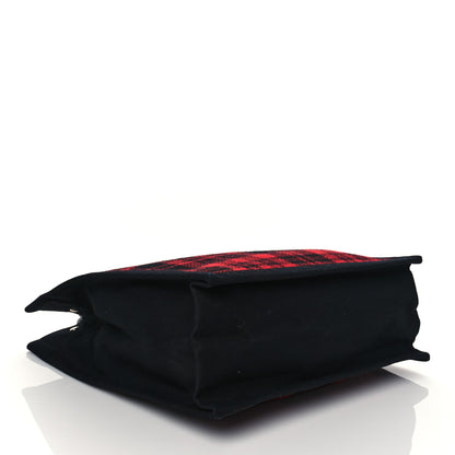 Saint Laurent Wool Tartan Rive Gauche Noe Tote Red Black 4 of 9