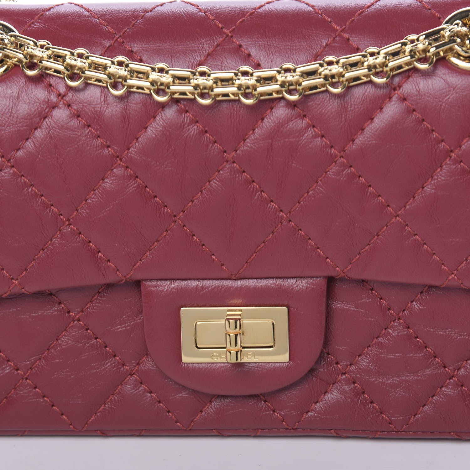 Chanel Aged Calfskin Quilted 2.55 Reissue Mini Flap Red 10 of 11