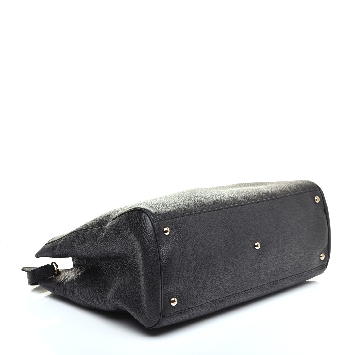 Gucci Calfskin Large Bamboo Shopper Tote Black 4 of 9