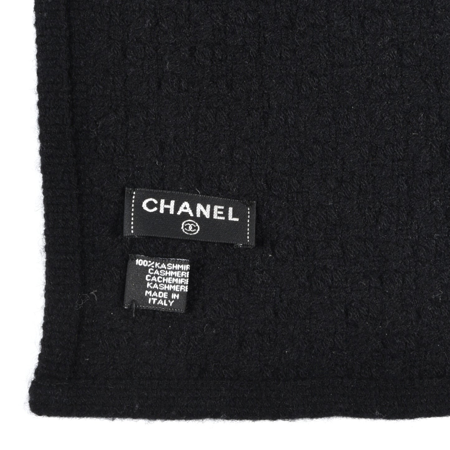 Cashmere Crystal Logo Scarf Black